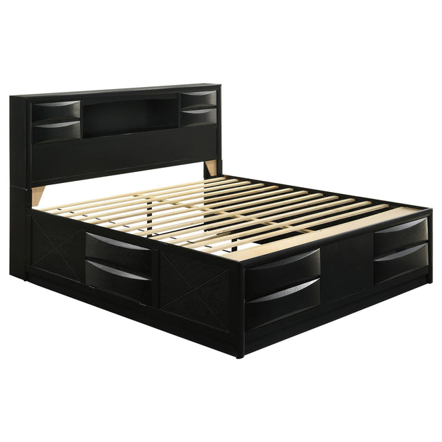  Coaster Furniture Briana 202701KE Wood Eastern King Storage Bookcase Bed - Black IMAGE 1