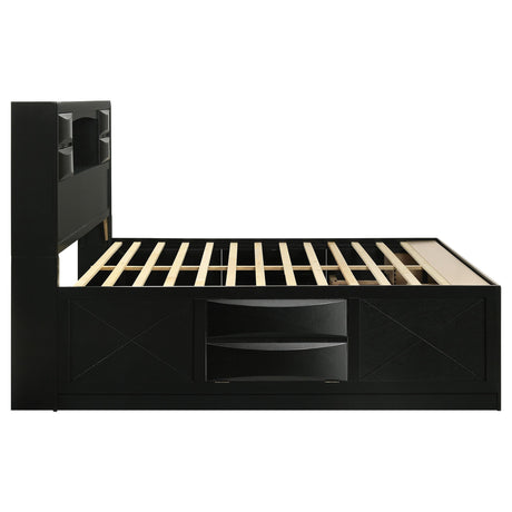  Coaster Furniture Briana 202701KE Wood Eastern King Storage Bookcase Bed - Black IMAGE 5