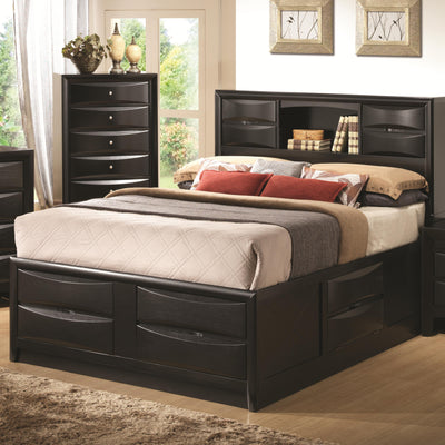  Coaster Furniture Briana 202701KW Wood California King Storage Bookcase Bed - Black IMAGE 1