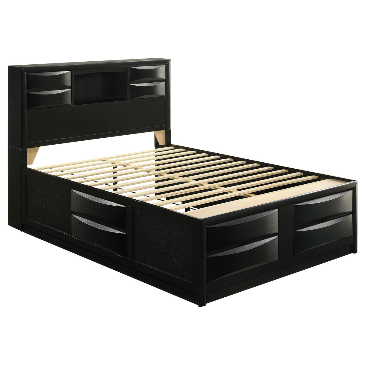  Coaster Furniture Briana 202701Q Wood Queen Storage Bookcase Bed - Black IMAGE 1
