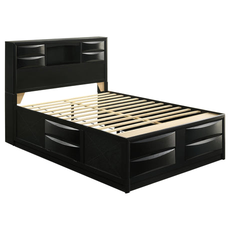  Coaster Furniture Briana 202701Q Wood Queen Storage Bookcase Bed - Black IMAGE 1