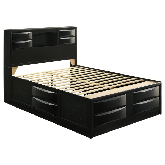  Coaster Furniture Briana 202701Q Wood Queen Storage Bookcase Bed - Black IMAGE 1