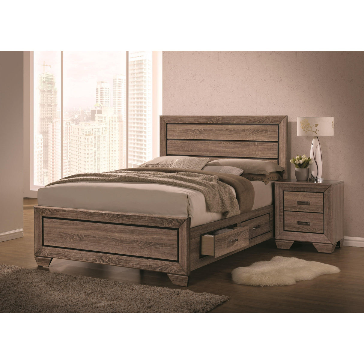  Coaster Furniture Kauffman 204190KE 6 pc King Panel Bedroom Set with Storage IMAGE 1