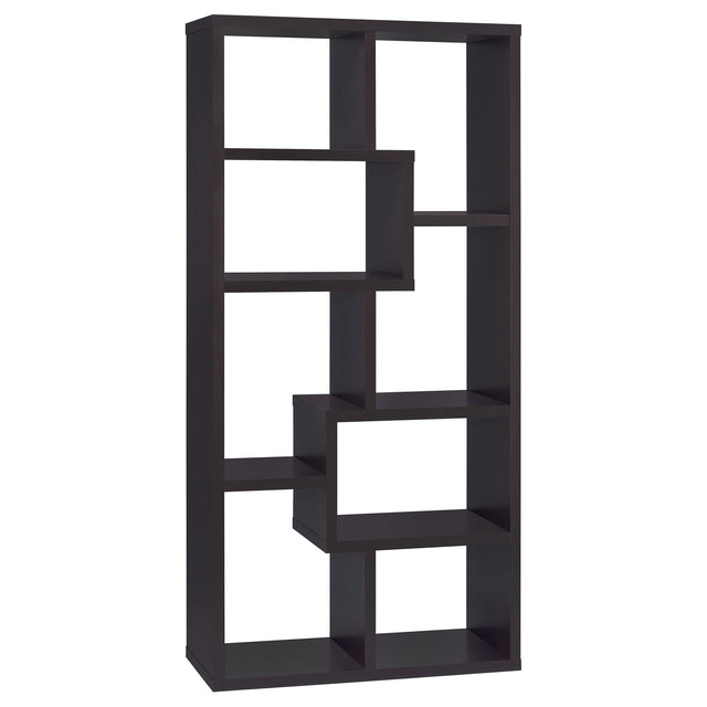  Coaster Furniture Theo 800264 71-inch 7-shelf Bookshelf - Cappuccino IMAGE 1