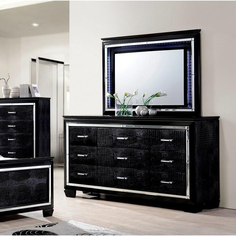  Furniture of America Bellanova CM7979BK 6 pc Queen Upholstered Panel Bedroom Set IMAGE 4