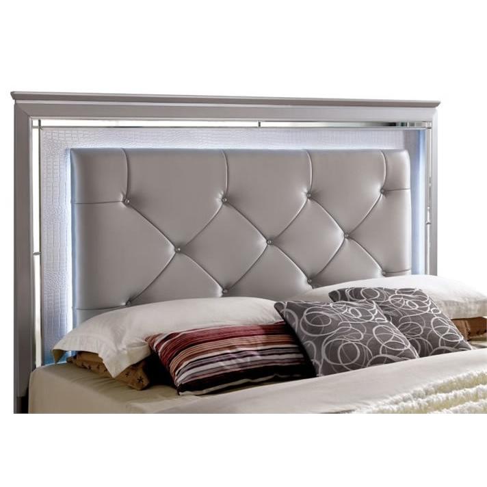  Furniture of America Bellanova CM7979SV 6 pc Queen Upholstered Panel Bedroom Set IMAGE 3