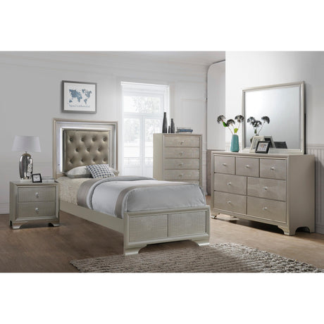  Crown Mark Lyssa B4300 7 pc Twin Panel Bedroom Set IMAGE 1