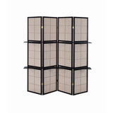  Coaster Furniture Iggy 900166 4-Panel Room Divider Folding Shoji Screen - Cappuccino IMAGE 4