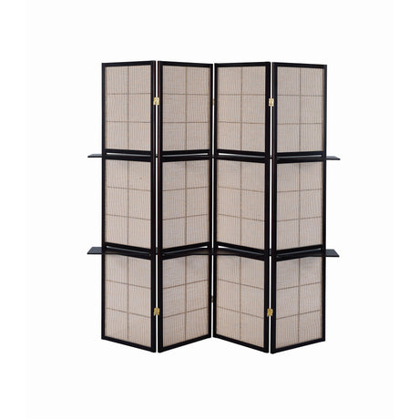  Coaster Furniture Iggy 900166 4-Panel Room Divider Folding Shoji Screen - Cappuccino IMAGE 4