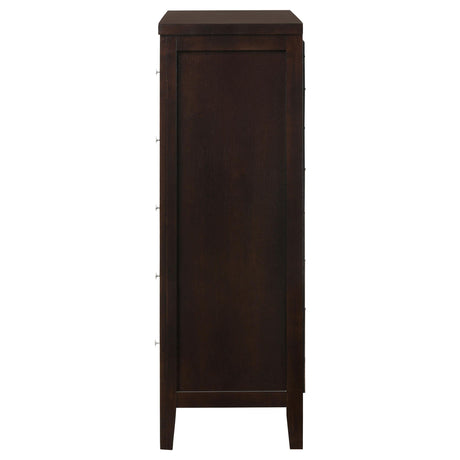  Coaster Furniture Carlton 202095 5-Drawer Bedroom Chest - Cappuccino IMAGE 4