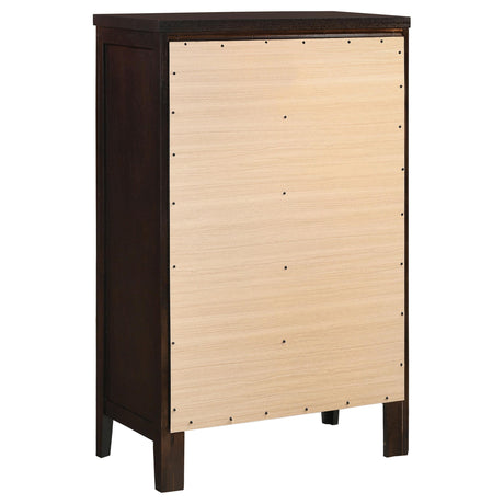  Coaster Furniture Carlton 202095 5-Drawer Bedroom Chest - Cappuccino IMAGE 5