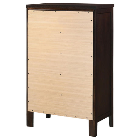  Coaster Furniture Carlton 202095 5-Drawer Bedroom Chest - Cappuccino IMAGE 7