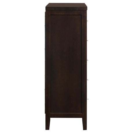  Coaster Furniture Carlton 202095 5-Drawer Bedroom Chest - Cappuccino IMAGE 8