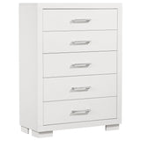  Coaster Furniture Jessica 202995 5-Drawer Bedroom Chest - Snow White IMAGE 1