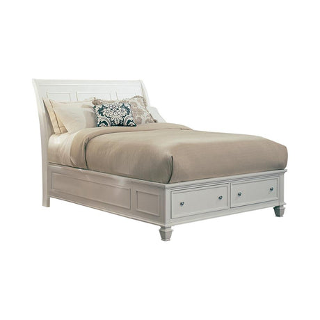 Sandy Beach Eastern King Storage Sleigh Bed Cream White image