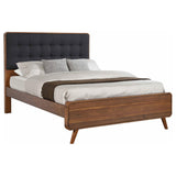 Robyn Queen Bed with Upholstered Headboard Dark Walnut image