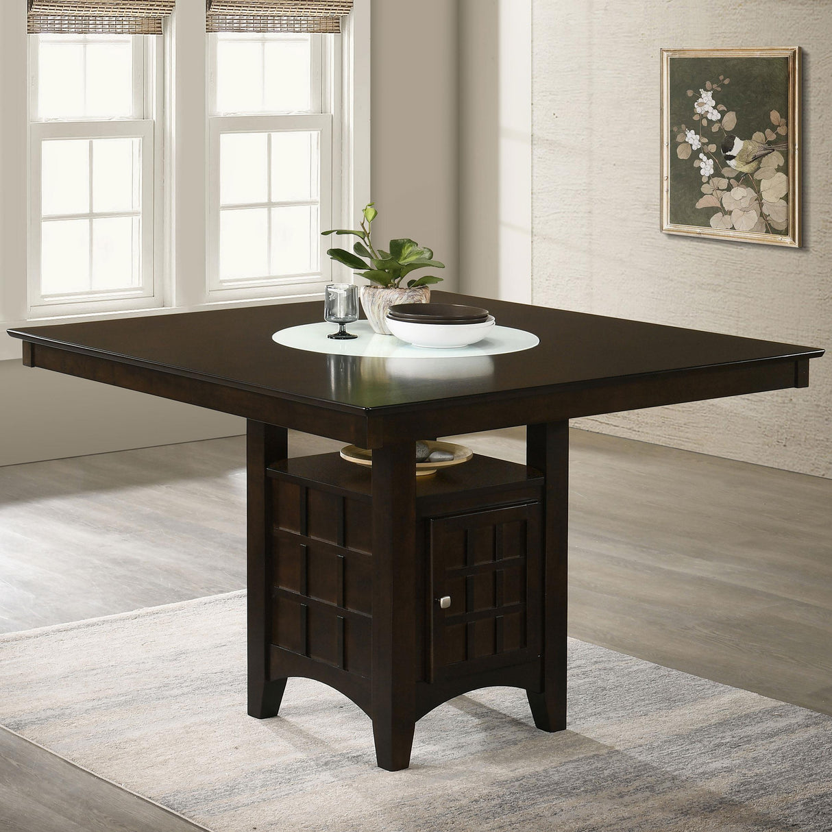  Coaster Furniture Gabriel 100438 52-inch Counter Height Dining Table - Cappuccino IMAGE 7