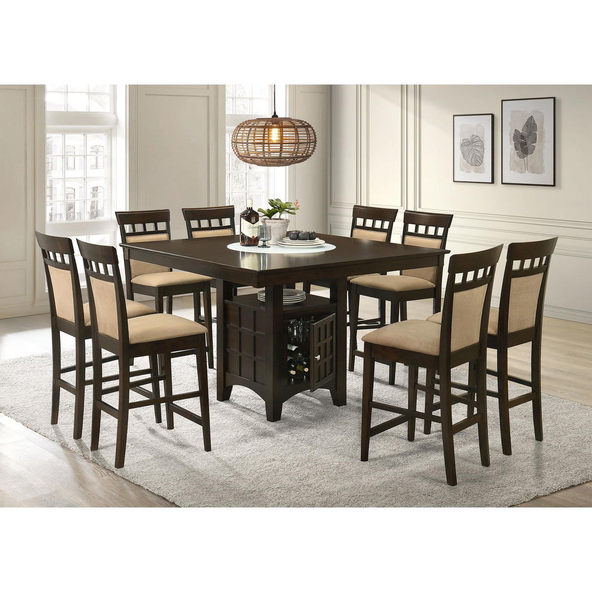  Coaster Furniture Gabriel 100438 52-inch Counter Height Dining Table - Cappuccino IMAGE 9
