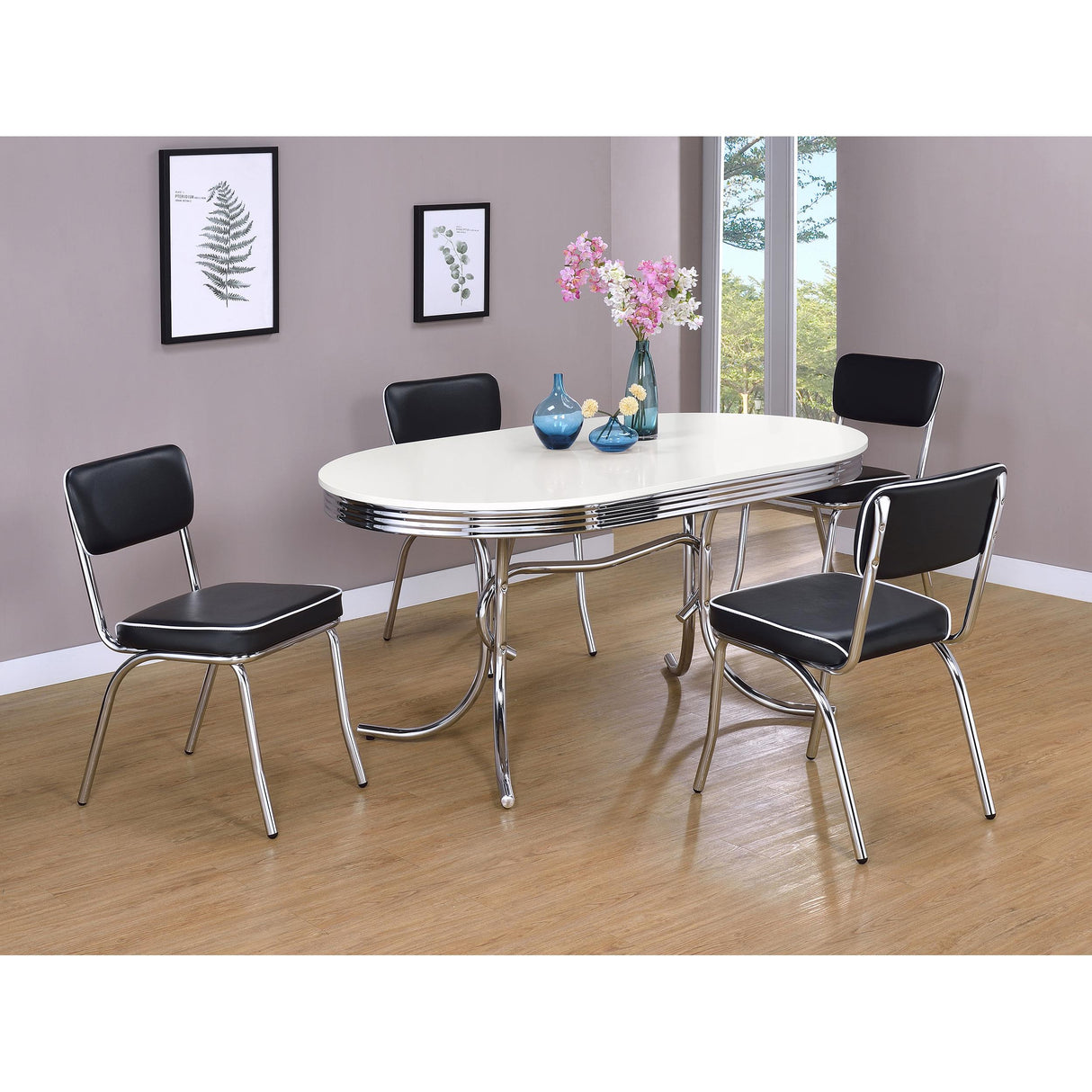  Coaster Furniture Retro 2066 Upholstered Dining Side Chair - Black (Set of 2) IMAGE 10