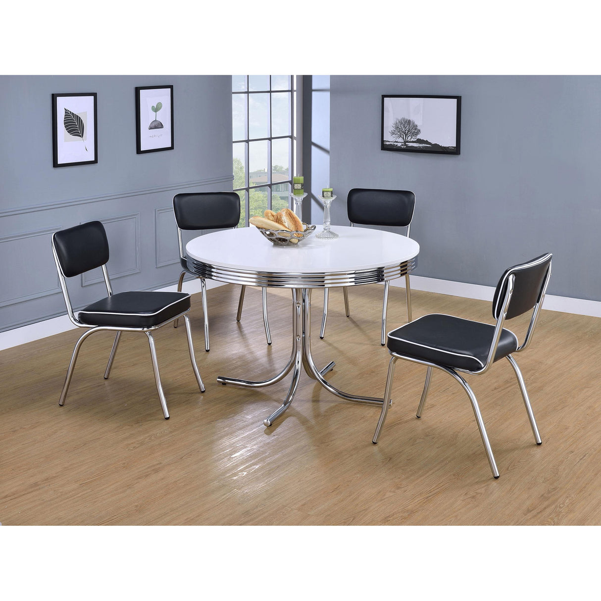  Coaster Furniture Retro 2066 Upholstered Dining Side Chair - Black (Set of 2) IMAGE 11