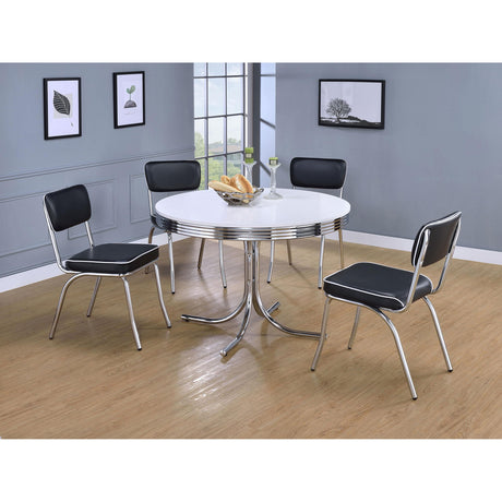  Coaster Furniture Retro 2066 Upholstered Dining Side Chair - Black (Set of 2) IMAGE 12