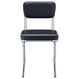  Coaster Furniture Retro 2066 Upholstered Dining Side Chair - Black (Set of 2) IMAGE 2