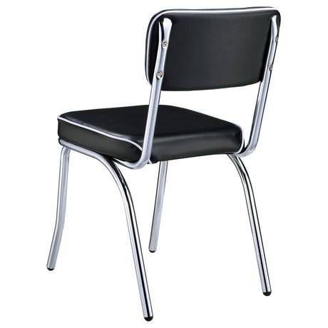  Coaster Furniture Retro 2066 Upholstered Dining Side Chair - Black (Set of 2) IMAGE 5