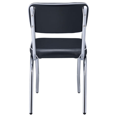  Coaster Furniture Retro 2066 Upholstered Dining Side Chair - Black (Set of 2) IMAGE 6