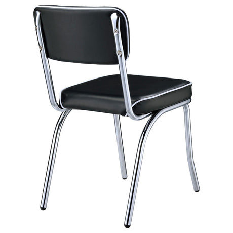  Coaster Furniture Retro 2066 Upholstered Dining Side Chair - Black (Set of 2) IMAGE 7