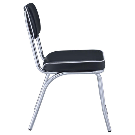  Coaster Furniture Retro 2066 Upholstered Dining Side Chair - Black (Set of 2) IMAGE 8