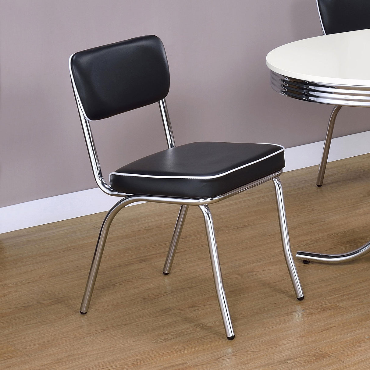  Coaster Furniture Retro 2066 Upholstered Dining Side Chair - Black (Set of 2) IMAGE 9