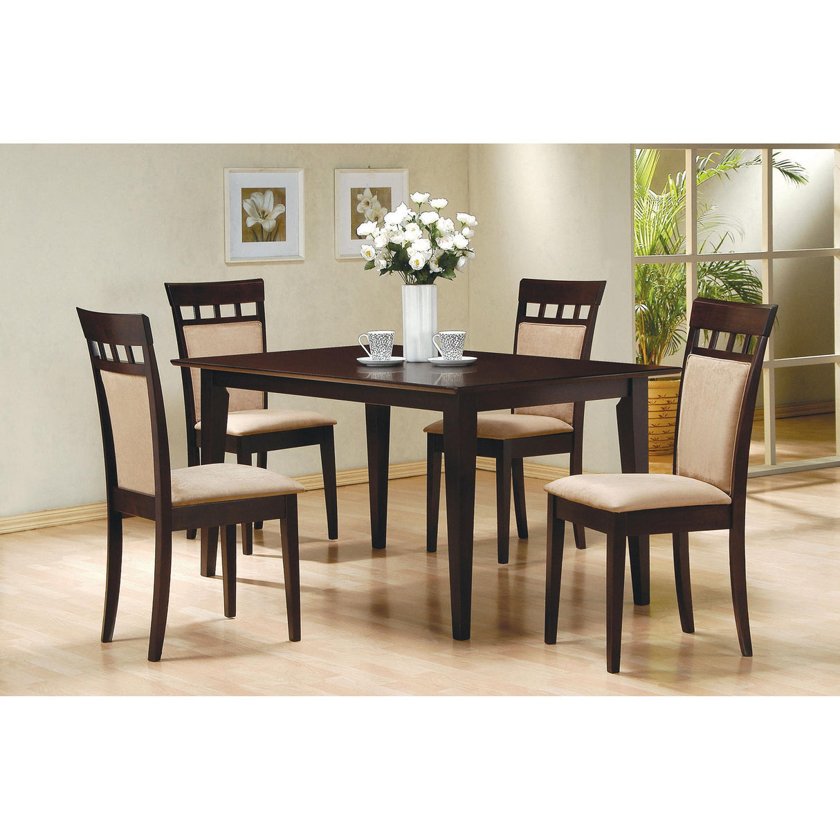  Coaster Furniture Gabriel 100771 Rectangular 59-inch Wood Dining Table - Cappuccino IMAGE 5