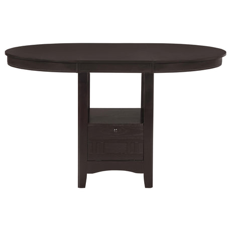  Coaster Furniture Lavon 102888 Oval 60-inch Extension Counter Dining Table - Espresso IMAGE 3