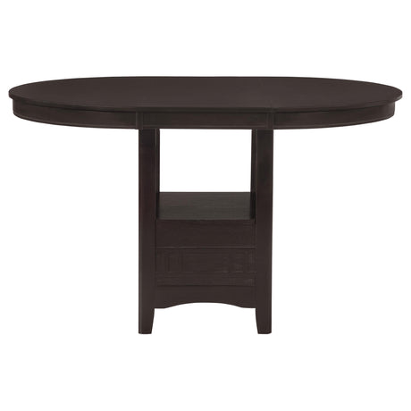  Coaster Furniture Lavon 102888 Oval 60-inch Extension Counter Dining Table - Espresso IMAGE 4