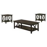  Coaster Furniture Rachelle 5909 3-piece Rectangular Coffee Table Set - Deep Merlot IMAGE 1