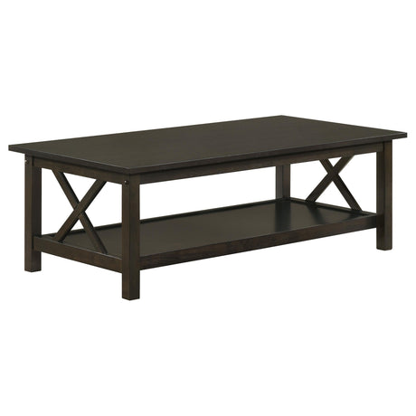  Coaster Furniture Rachelle 5909 3-piece Rectangular Coffee Table Set - Deep Merlot IMAGE 2