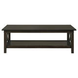  Coaster Furniture Rachelle 5909 3-piece Rectangular Coffee Table Set - Deep Merlot IMAGE 3