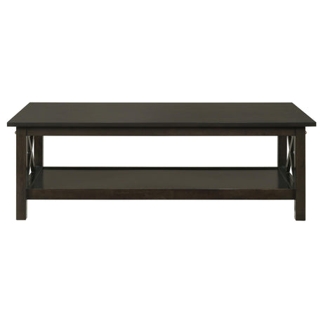  Coaster Furniture Rachelle 5909 3-piece Rectangular Coffee Table Set - Deep Merlot IMAGE 3