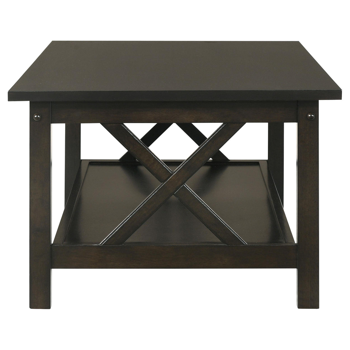  Coaster Furniture Rachelle 5909 3-piece Rectangular Coffee Table Set - Deep Merlot IMAGE 4