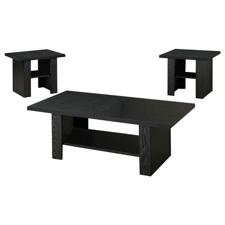  Coaster Furniture Rodez 700345 3-piece Engineered Wood Coffee Table Set - Black Oak IMAGE 1