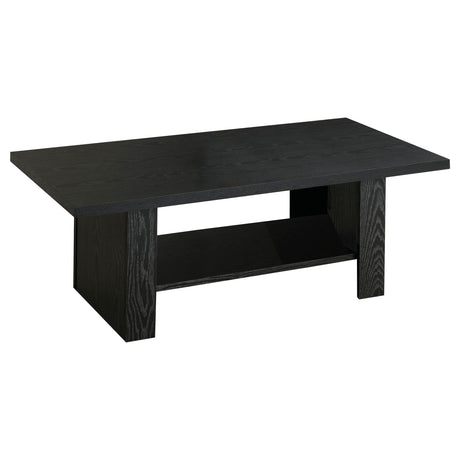  Coaster Furniture Rodez 700345 3-piece Engineered Wood Coffee Table Set - Black Oak IMAGE 2