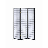  Coaster Furniture Carrie 4622 3-Panel Room Divider Folding Shoji Screen - Black IMAGE 2