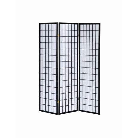  Coaster Furniture Carrie 4622 3-Panel Room Divider Folding Shoji Screen - Black IMAGE 2