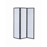  Coaster Furniture Carrie 4622 3-Panel Room Divider Folding Shoji Screen - Black IMAGE 4