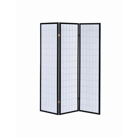  Coaster Furniture Carrie 4622 3-Panel Room Divider Folding Shoji Screen - Black IMAGE 4