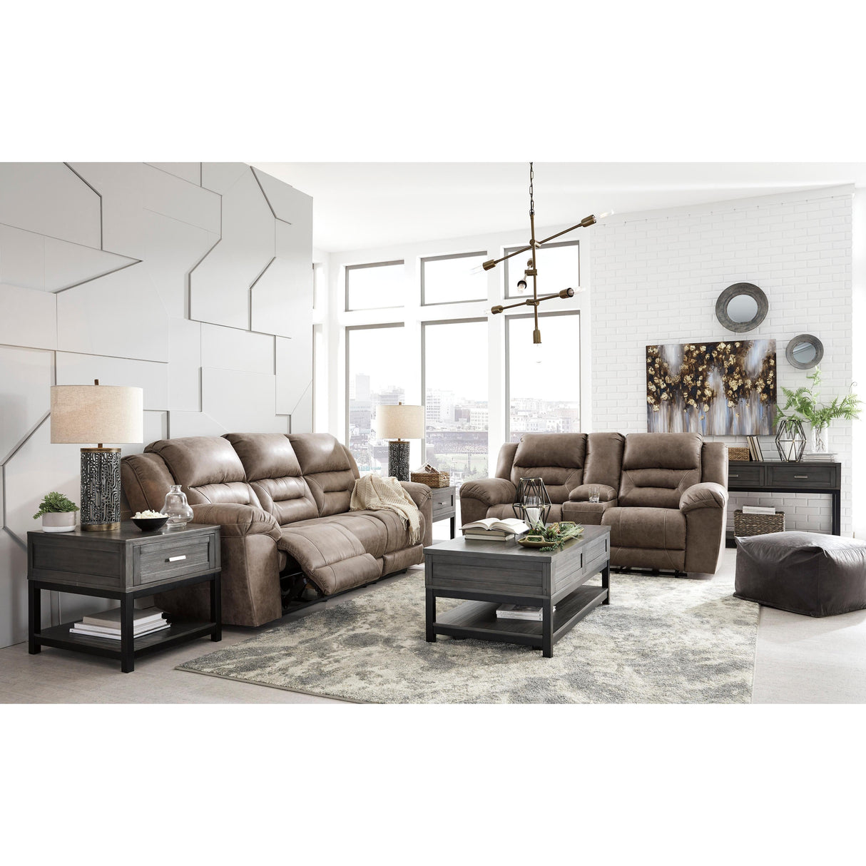  Signature Design by Ashley Stoneland 39905U1 2 pc Reclining Living Room Set - Fossil IMAGE 1