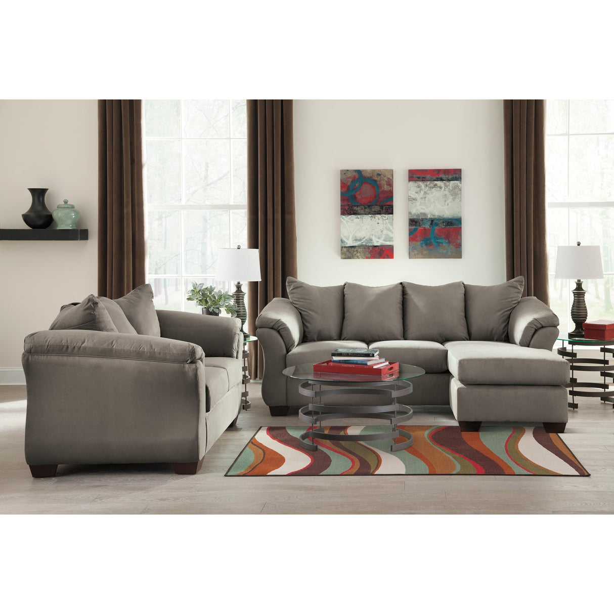  Signature Design by Ashley Darcy Stationary Fabric Loveseat 7500535 IMAGE 4