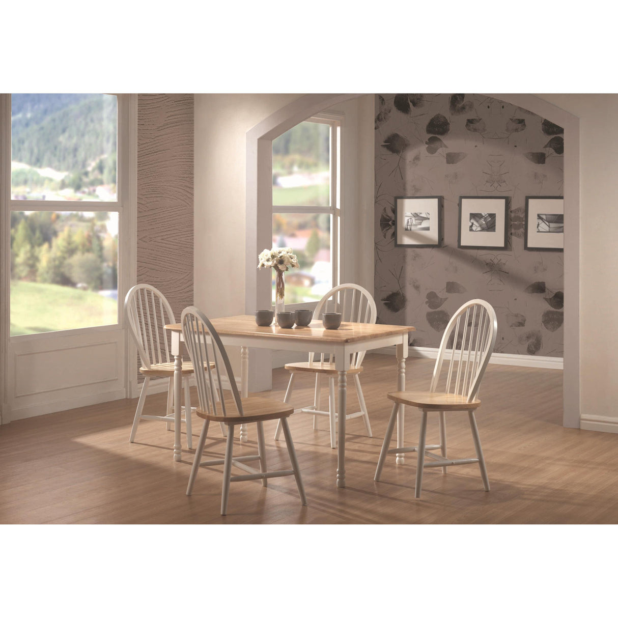  Coaster Furniture Cinder 4129 Wood Dining Side Chair - White (Set of 4) IMAGE 3