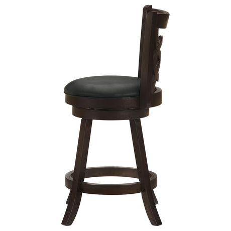  Coaster Furniture Calecita 101929 Wood Swivel Counter Stool - Cappuccino (Set of 2) IMAGE 4