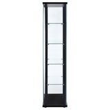  Coaster Furniture Delphinium 950170 5-shelf Clear Glass Curio Display Cabinet - Black IMAGE 4